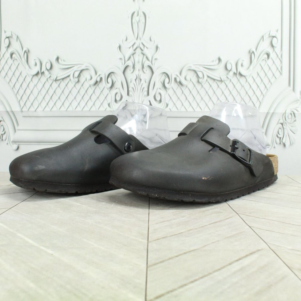 Birkenstock Betula Black Leather Comfort Slip On Mule Clogs Size 33 US 7 - Picture 2 of 9